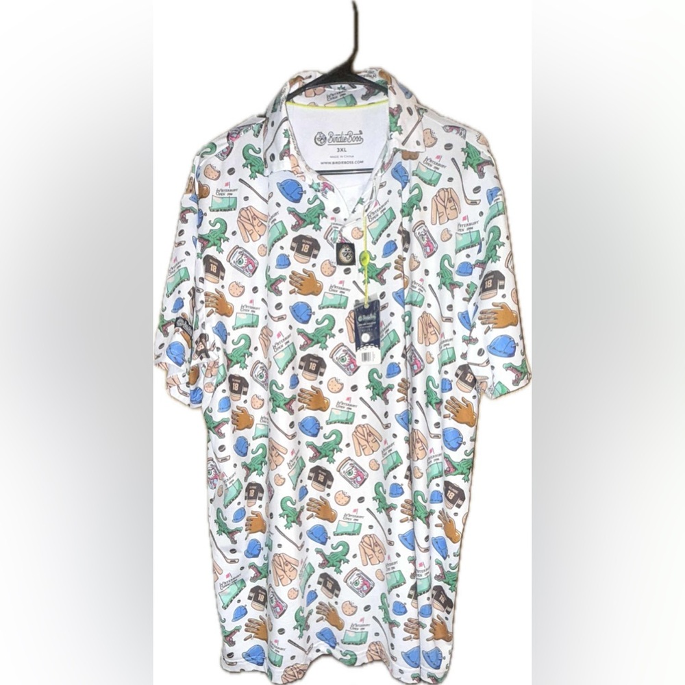 BirdieBoss Golf polo shirt Happy Gilmore Waterbury open wild printed